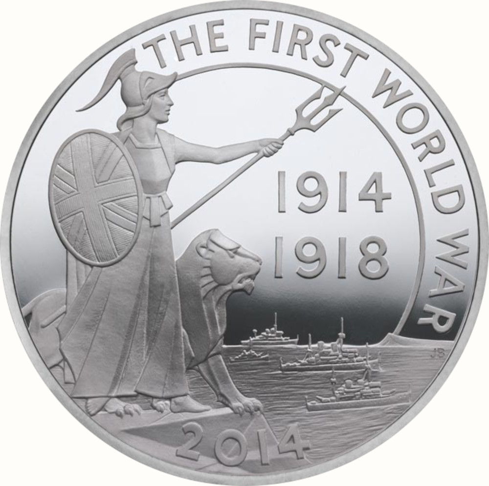 10 Pounds - Elizabeth II World War I; Silver Proof reverse