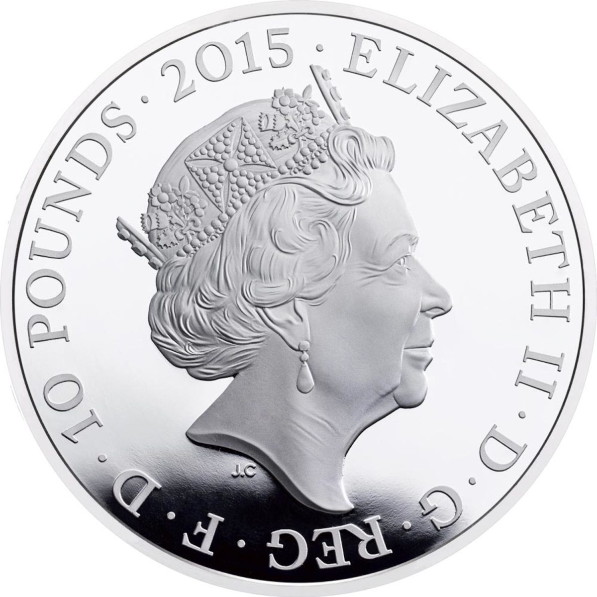 10 Pounds - Elizabeth II World War I; Silver Proof obverse