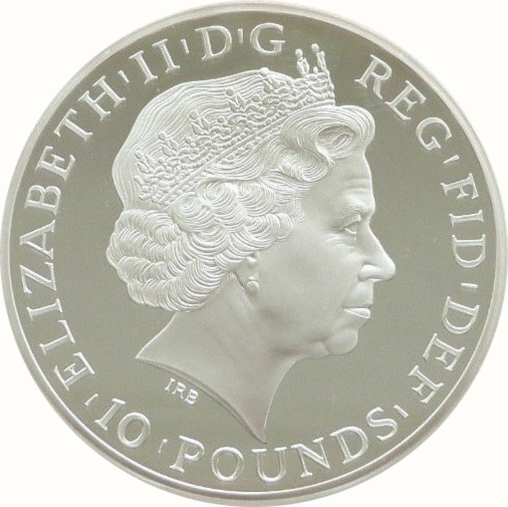 10 Pounds - Elizabeth II Year of the Horse; Silver Proof obverse