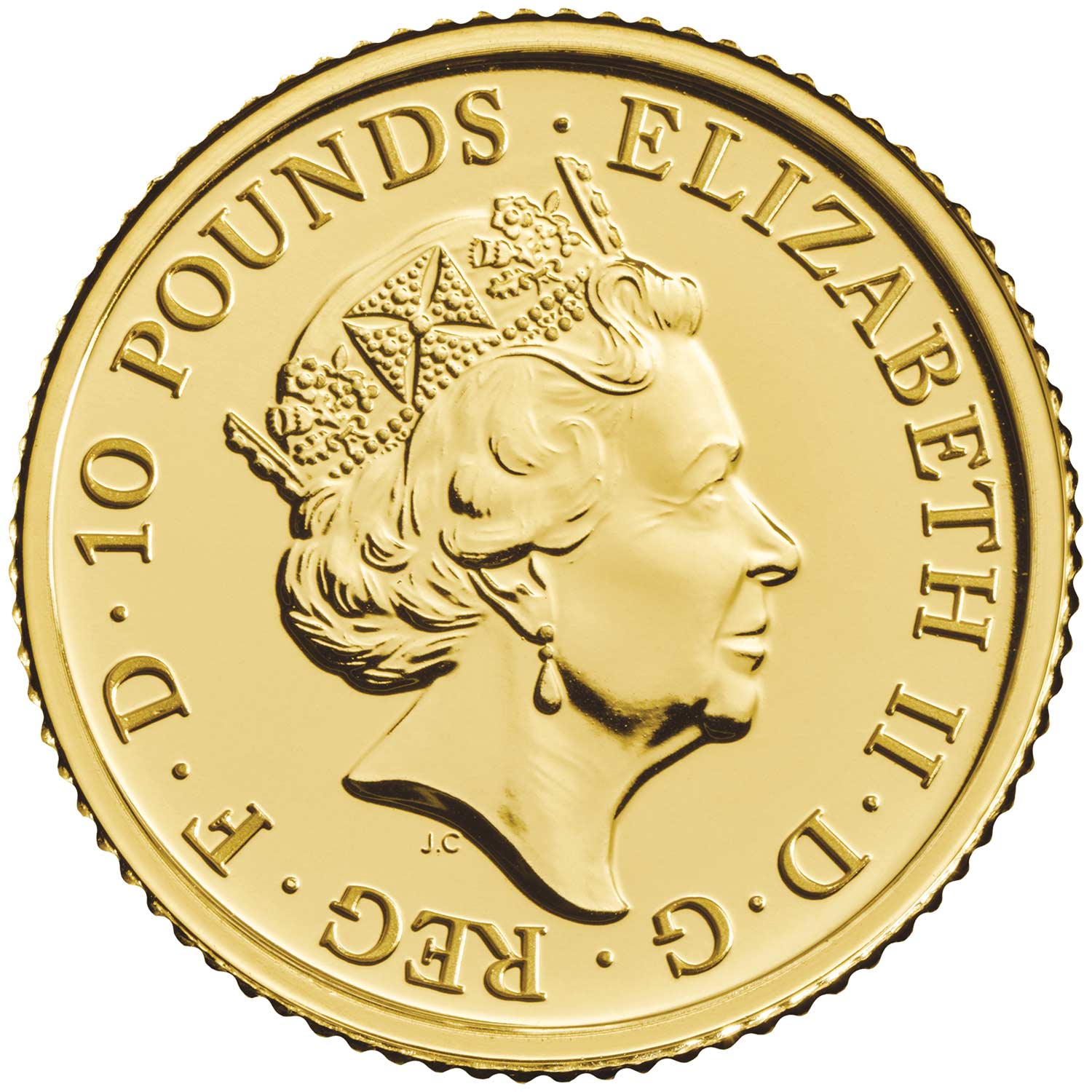 10 Pounds - Elizabeth II Year of the Pig; Fine Gold obverse
