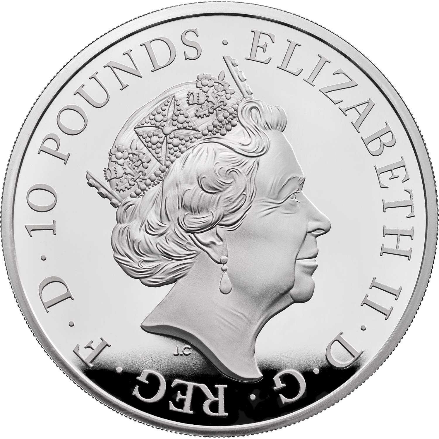 10 Pounds - Elizabeth II Year of the Pig; Silver Proof obverse