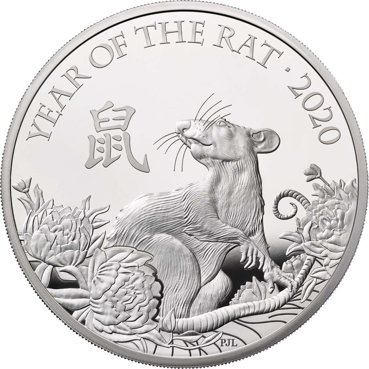 10 Pounds - Elizabeth II Year of the Rat; Silver Proof reverse