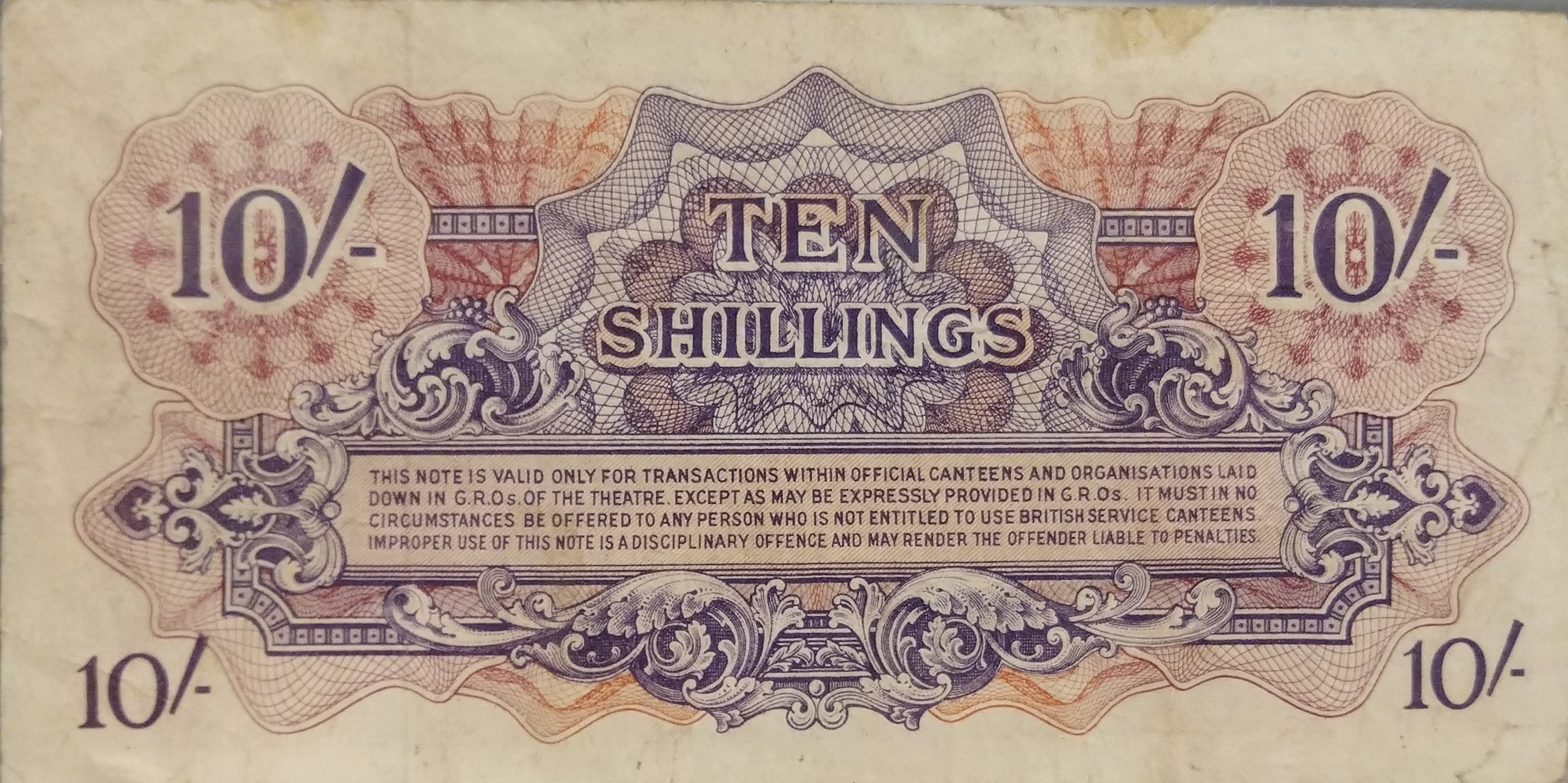 10 Shillings - British Armed Forces 1st series reverse