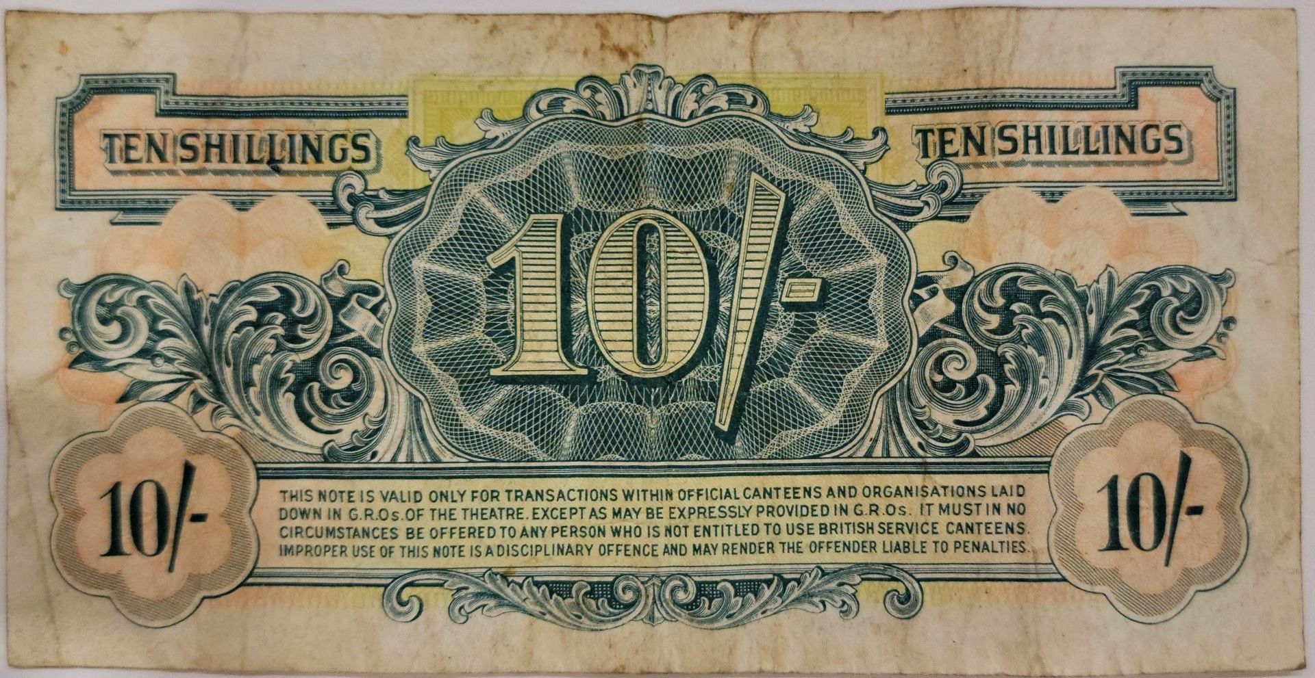 10 Shillings - British Armed Forces 2nd series reverse