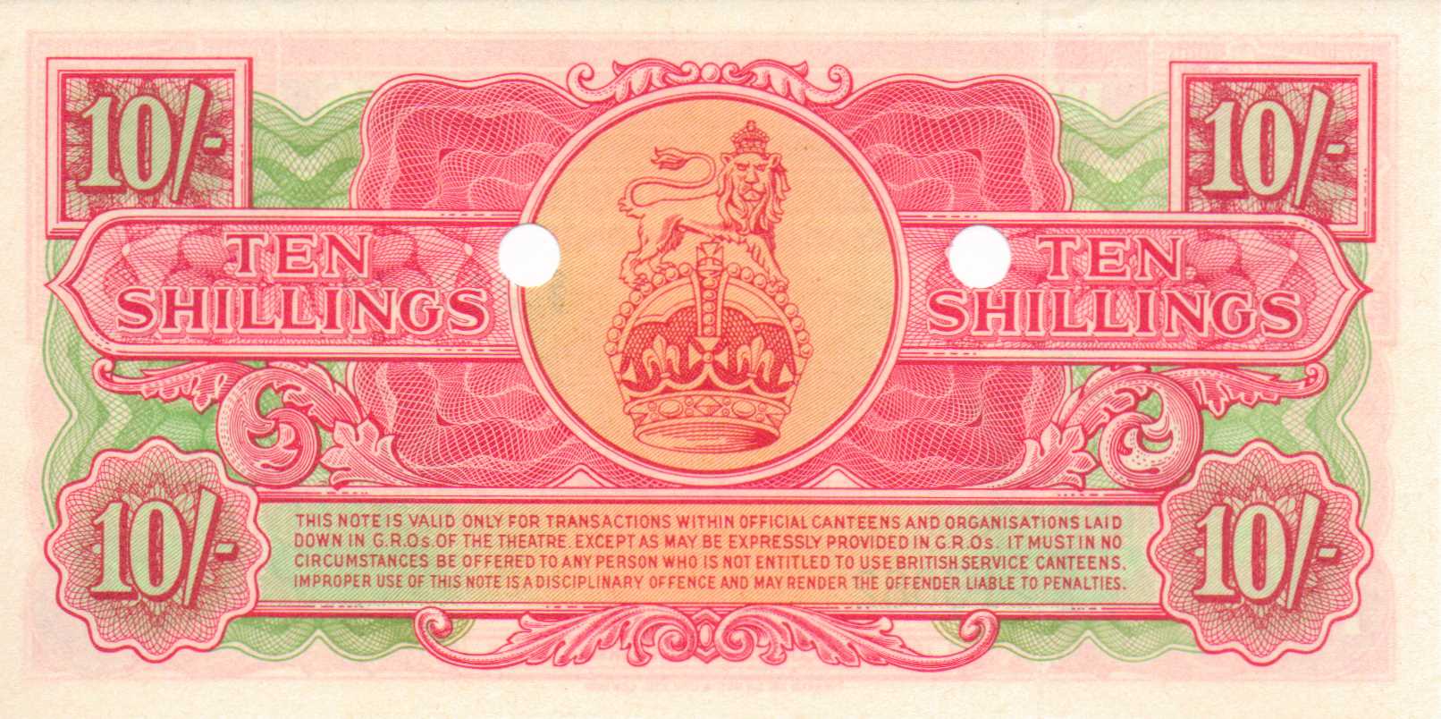 10 Shillings - British Armed Forces 3rd series reverse