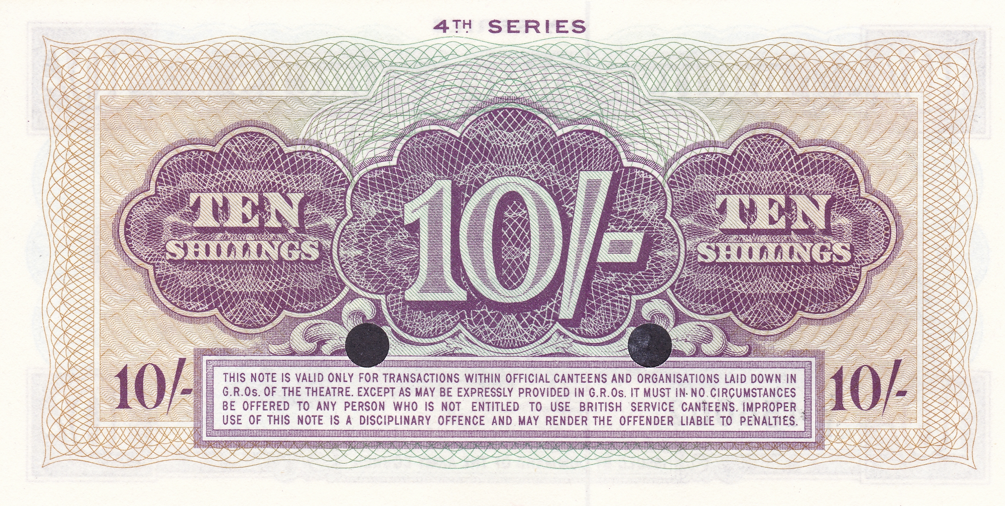 10 Shillings - British Armed Forces 4th series reverse