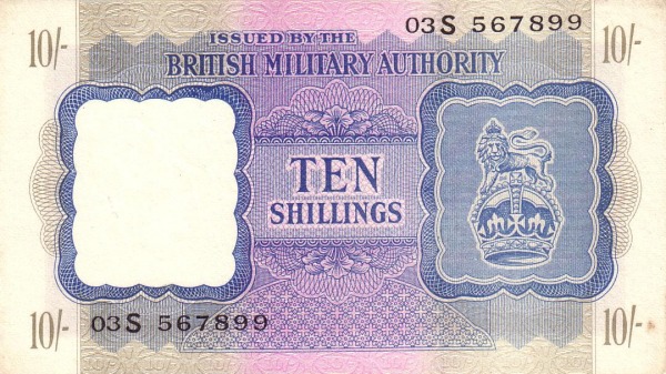 10 Shillings - British Military Authority obverse
