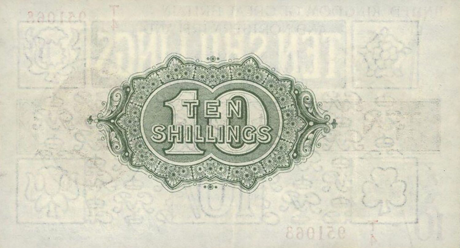 10 Shillings - George V Treasury issue; 3rd series, with Northern Ireland reverse