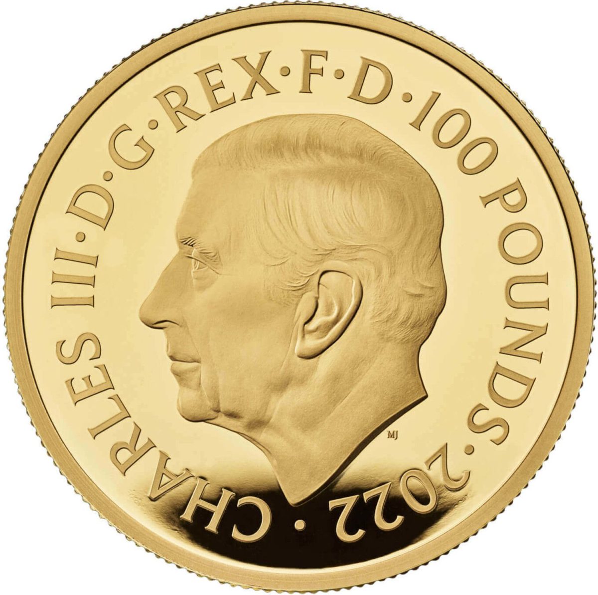 100 Pounds - Charles III 1 oz Fine Gold obverse