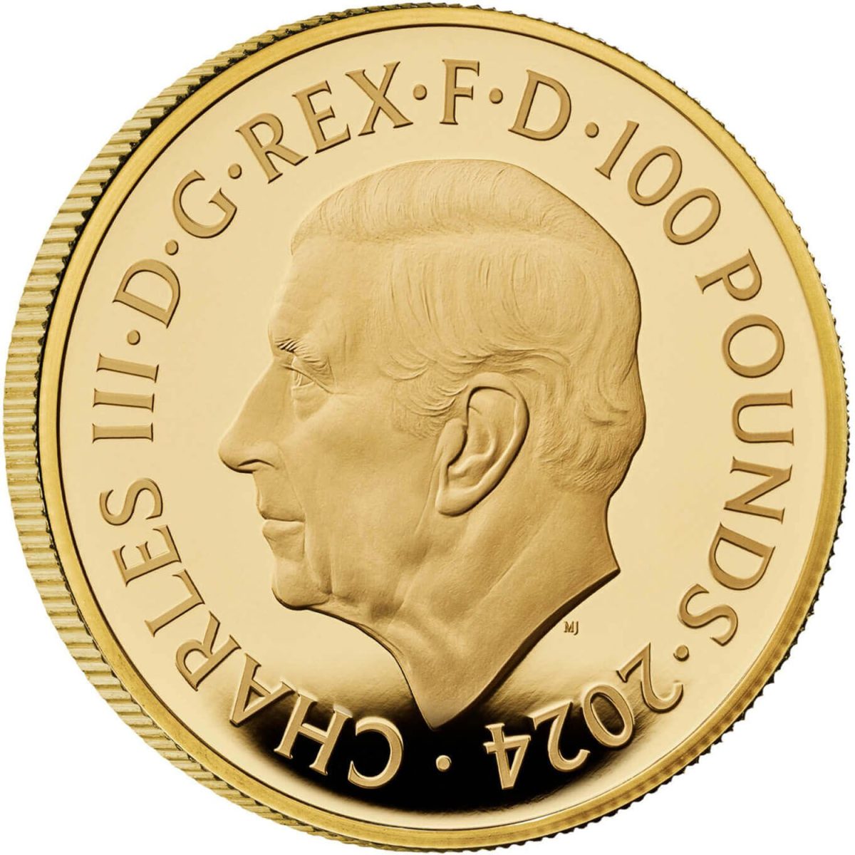 100 Pounds - Charles III 1 oz Fine Gold obverse