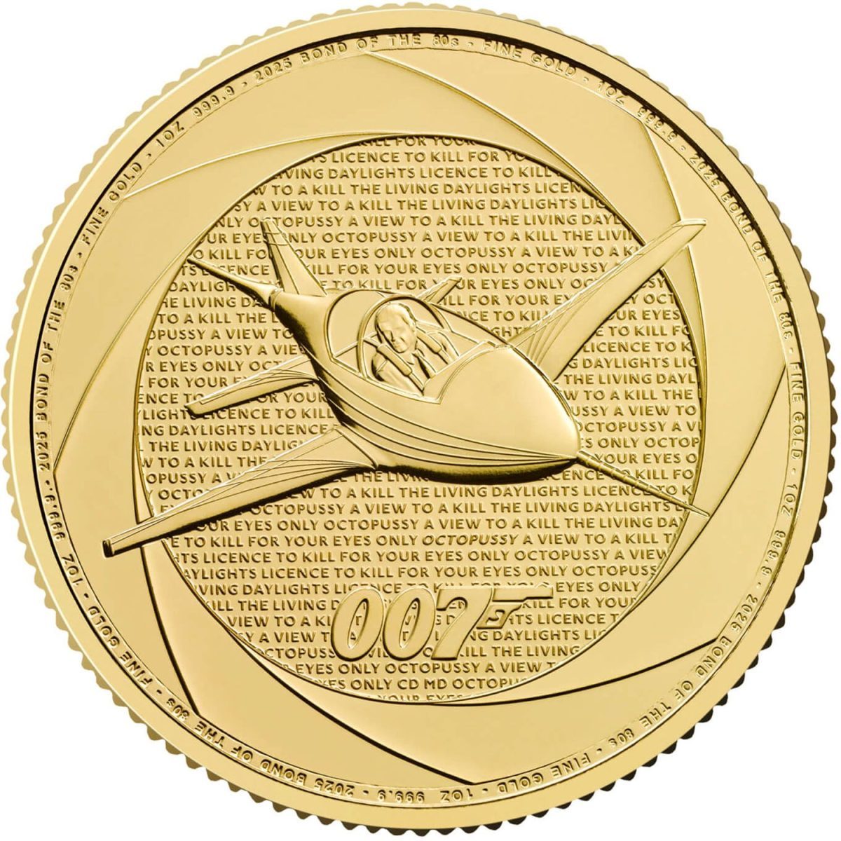 100 Pounds - Charles III Bond Films of the 1980s; 1oz Fine Gold