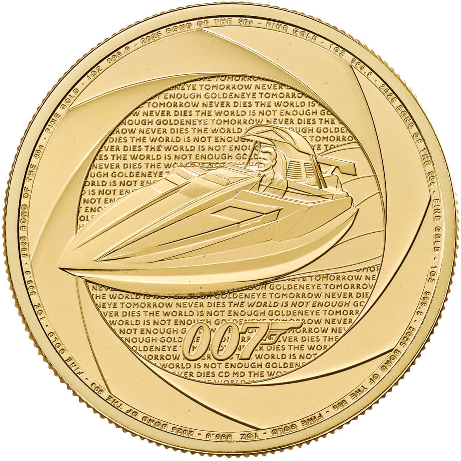 100 Pounds - Charles III Bond Films of the 1990s; 1oz Fine Gold