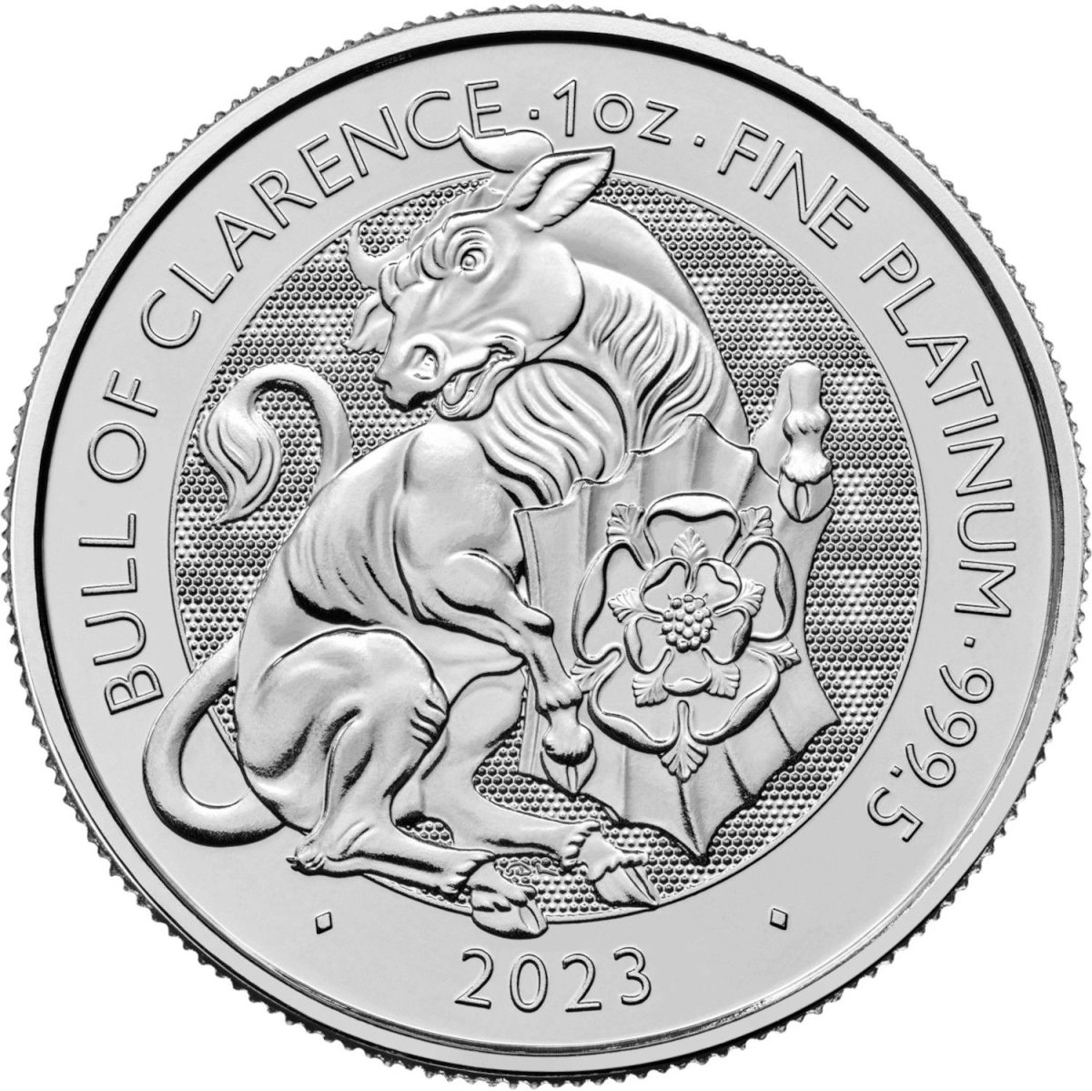 100 Pounds - Charles III Bull of Clarence; 1 oz Fine Platinum