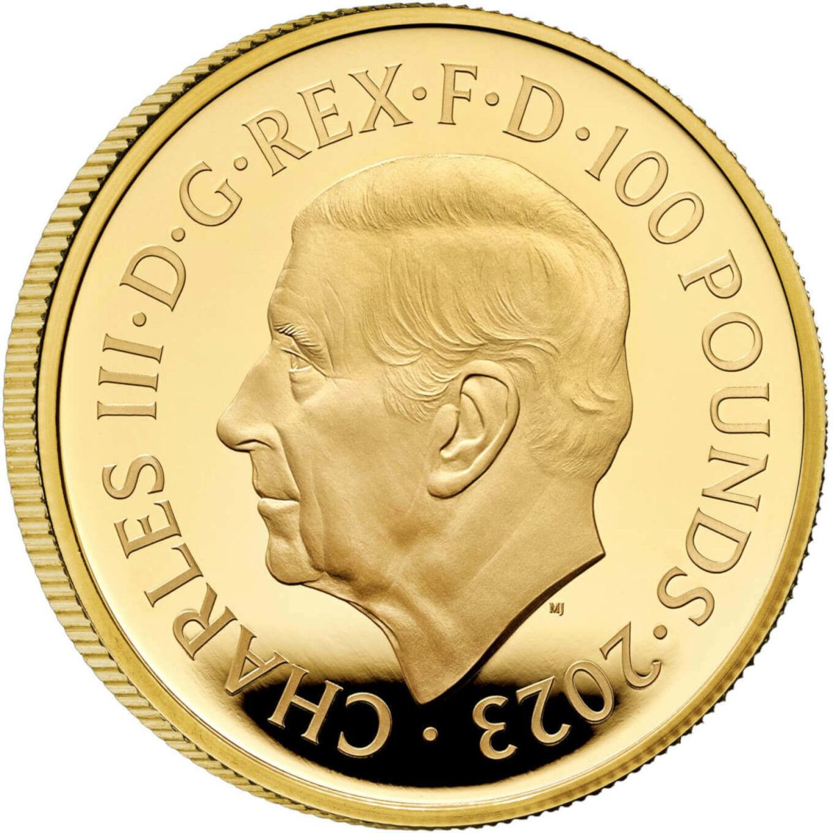 100 Pounds - Charles III Bull of Clarence; Gold Proof obverse