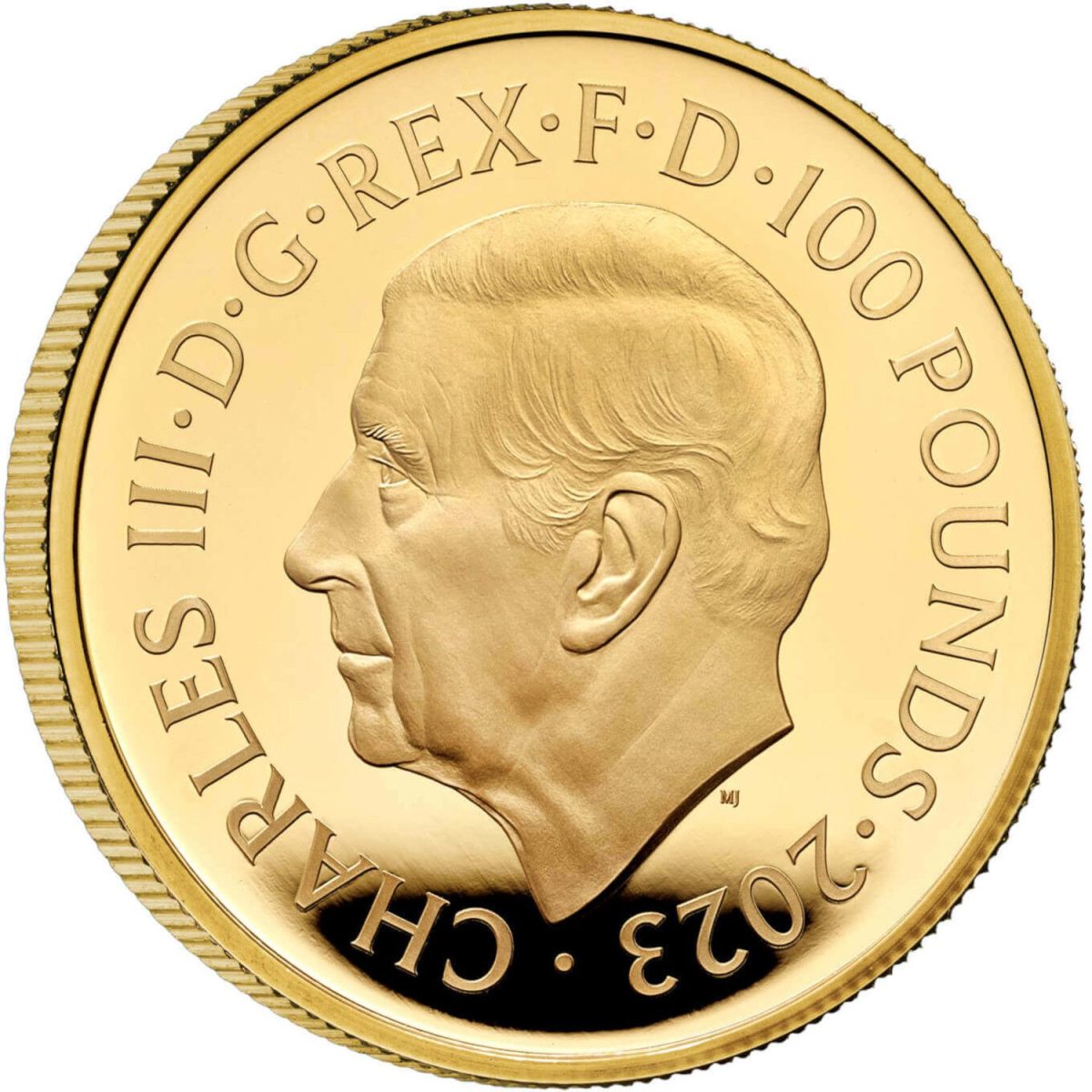100 Pounds - Charles III Charles I; Gold Proof obverse