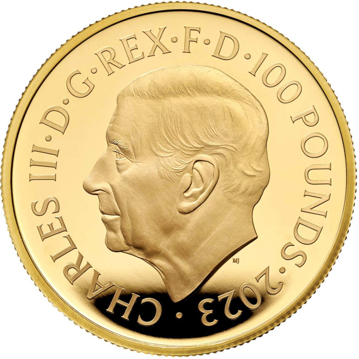 100 Pounds - Charles III Dame Shirley Bassey; Gold Proof obverse