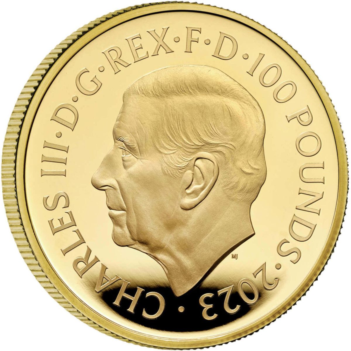 100 Pounds - Charles III George II; Gold Proof obverse