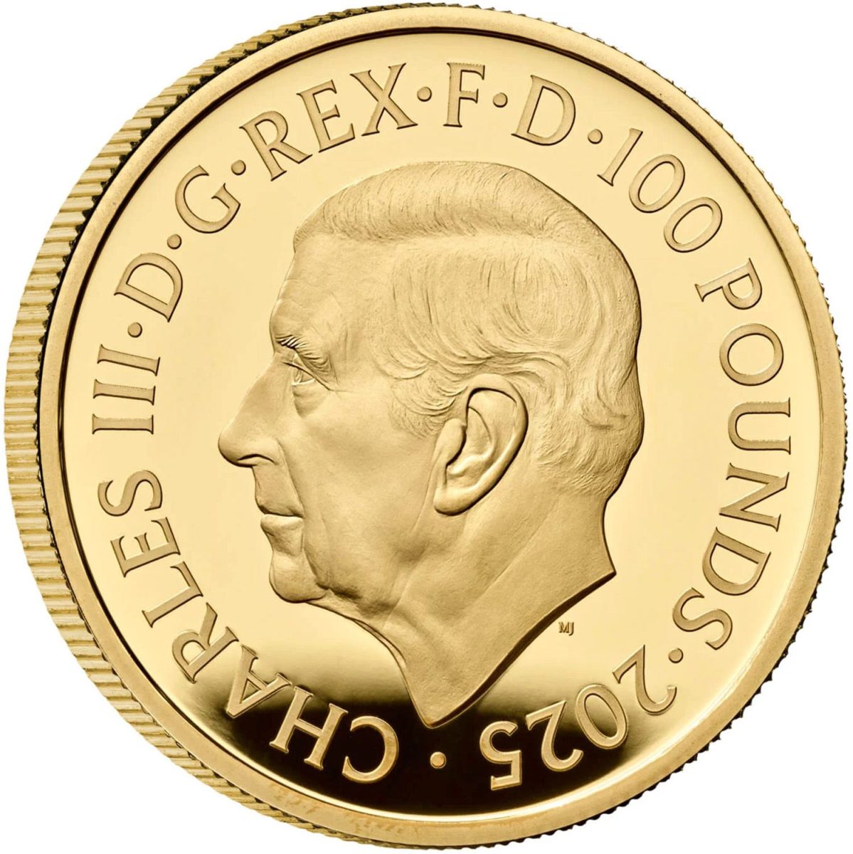 100 Pounds - Charles III John Lennon; Gold Proof obverse