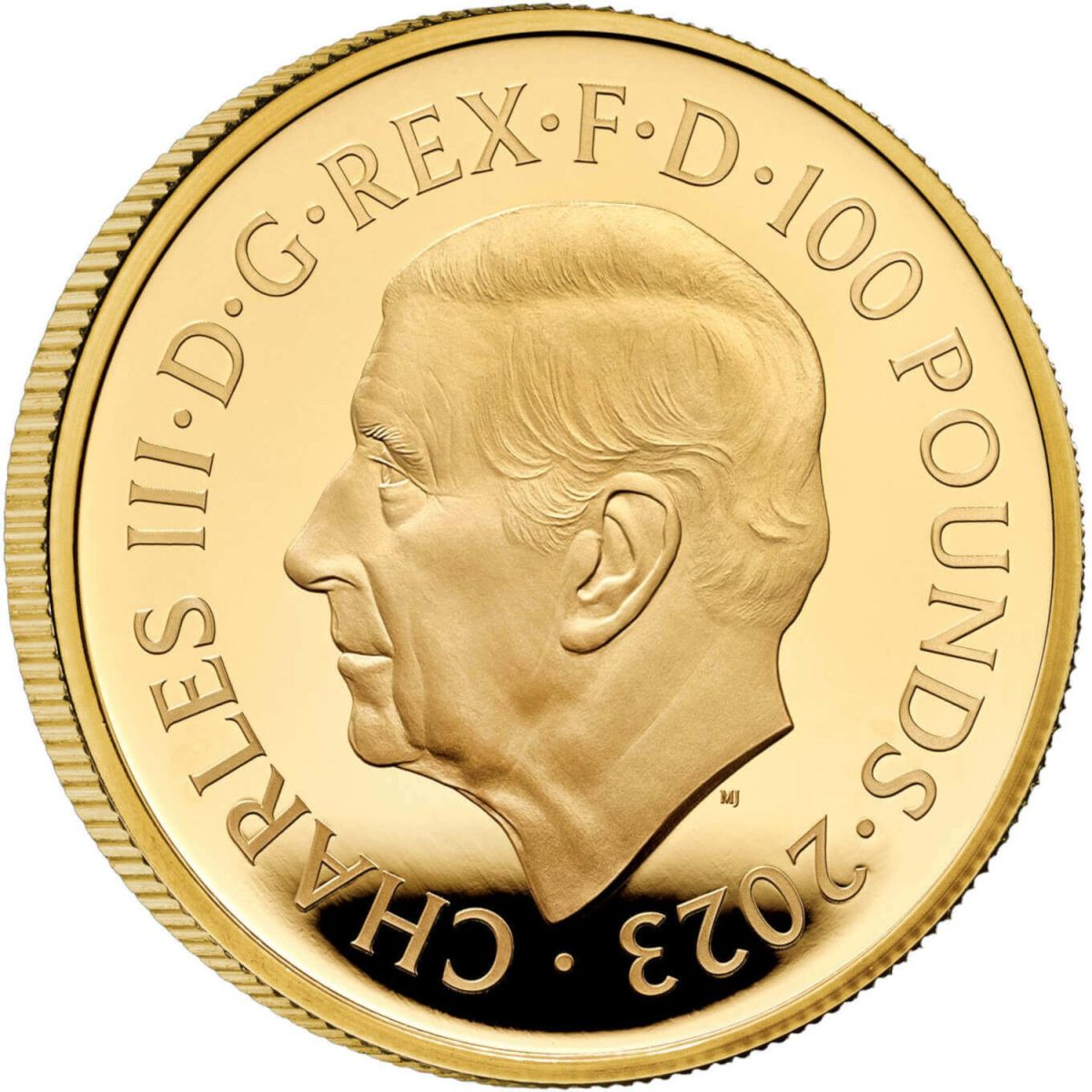 100 Pounds - Charles III King Arthur; Gold Proof obverse