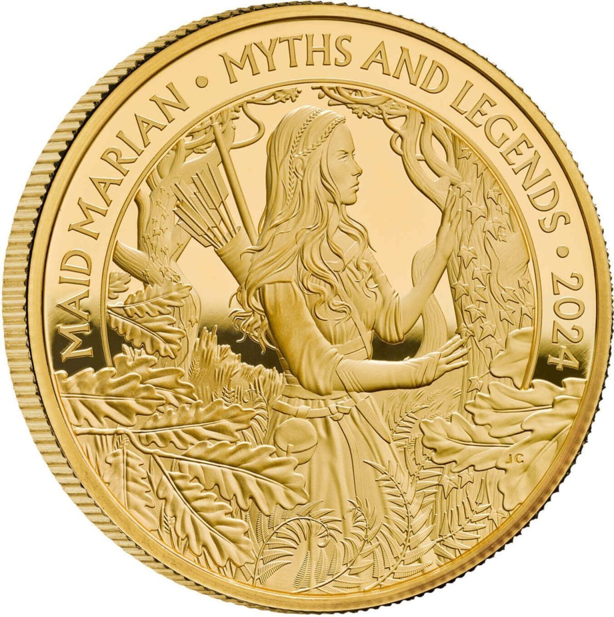 100 Pounds - Charles III Maid Marian; Gold Proof reverse