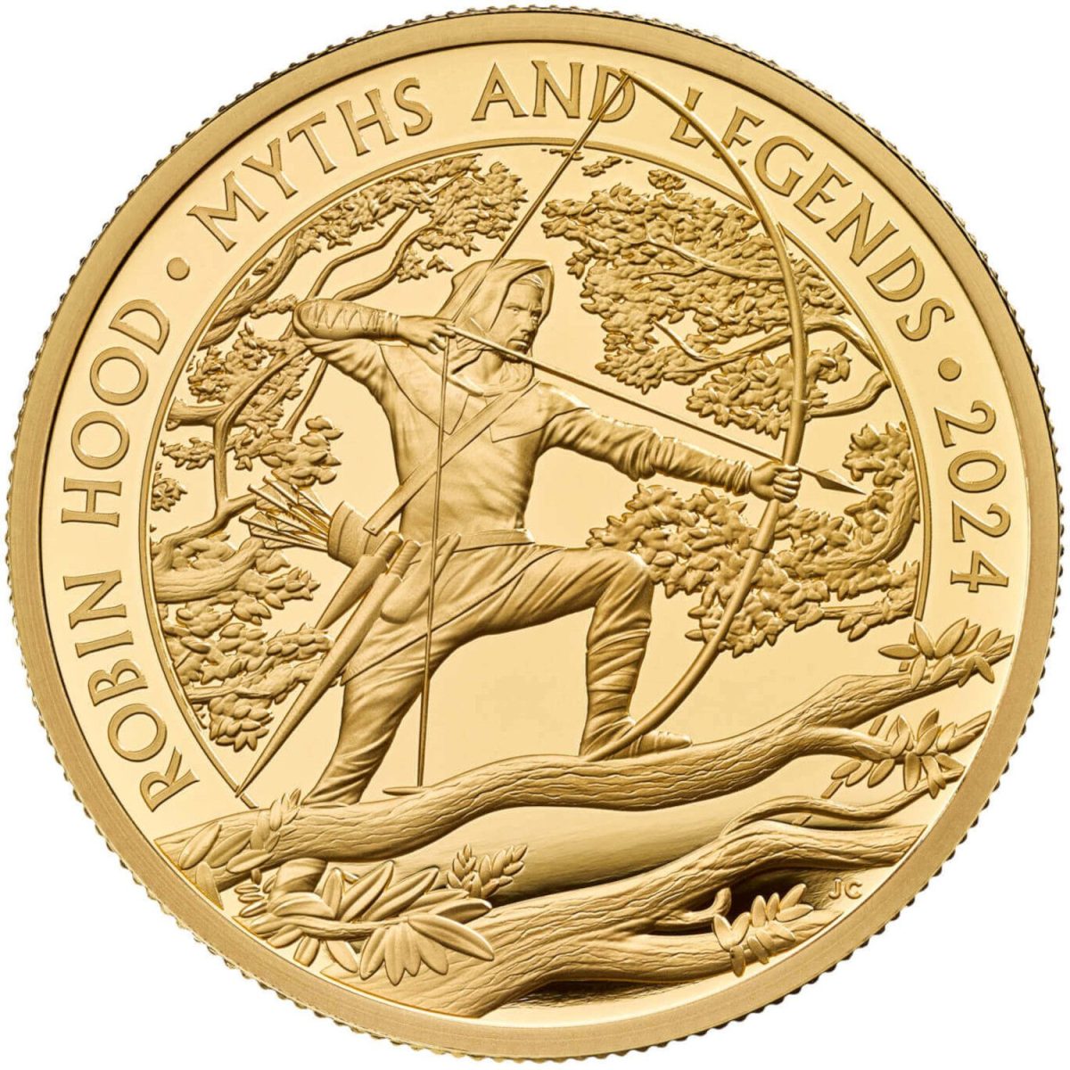 100 Pounds - Charles III Robin Hood; Gold Proof reverse