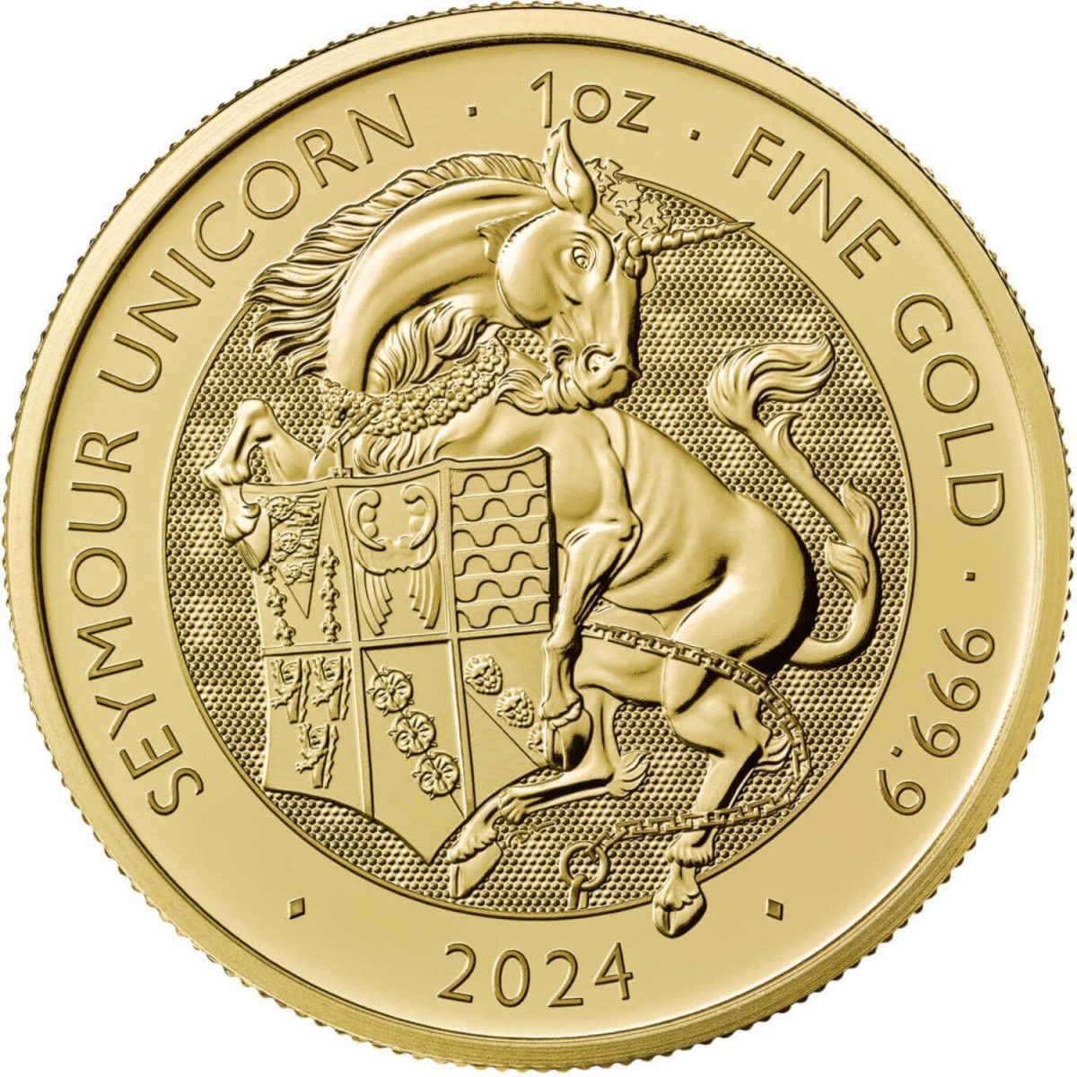 100 Pounds - Charles III Seymour Unicorn; 1 oz Fine Gold reverse
