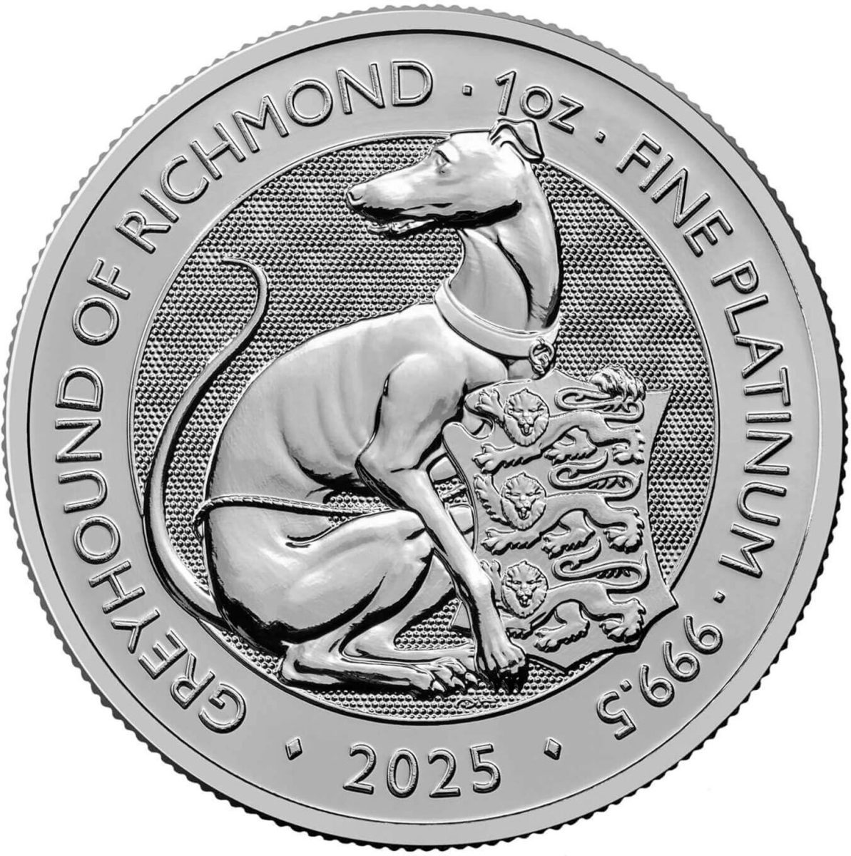 100 Pounds - Charles III The Greyhound of Richmond; 1 oz Fine Platinum reverse