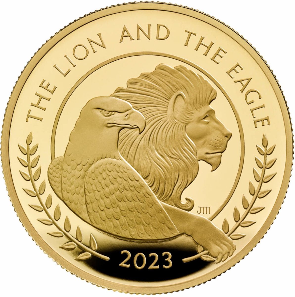 100 Pounds - Charles III The Lion and The Eagle; Gold Proof reverse