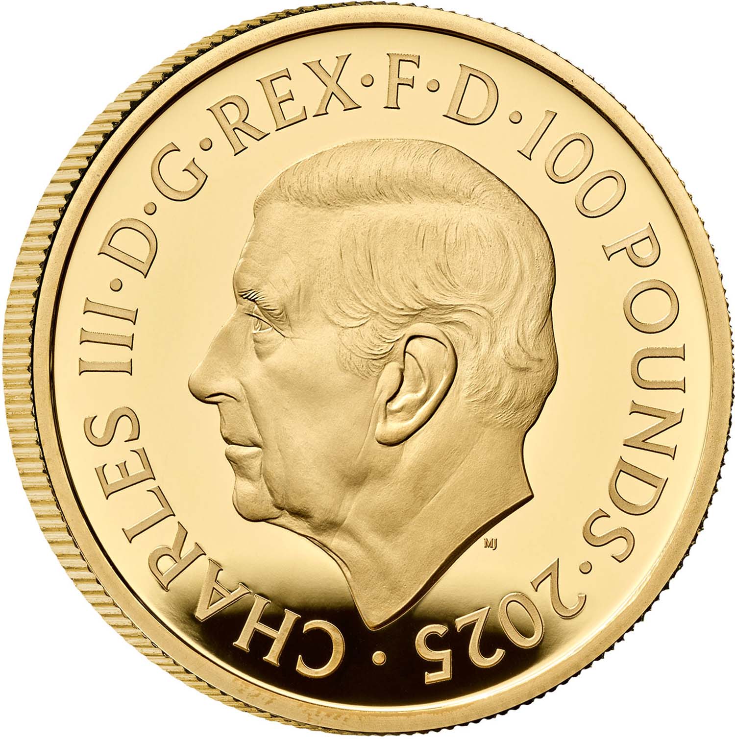 100 Pounds - Charles III The Two George's; Gold Proof obverse