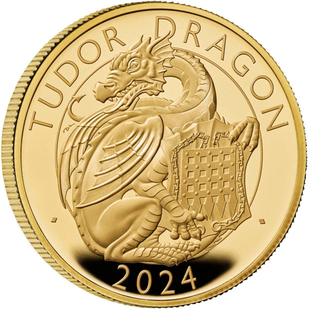 100 Pounds - Charles III Tudor Dragon; Gold Proof reverse