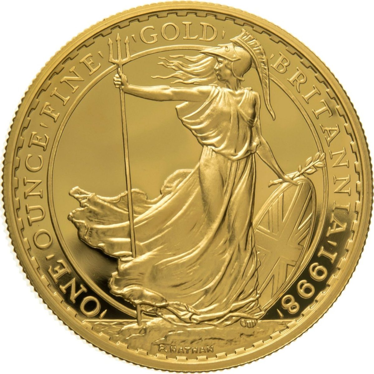 100 Pounds - Elizabeth II 4th portrait; 1 oz Fine Gold reverse