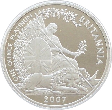 100 Pounds - Elizabeth II 4th portrait; 1 oz Fine Platinum reverse