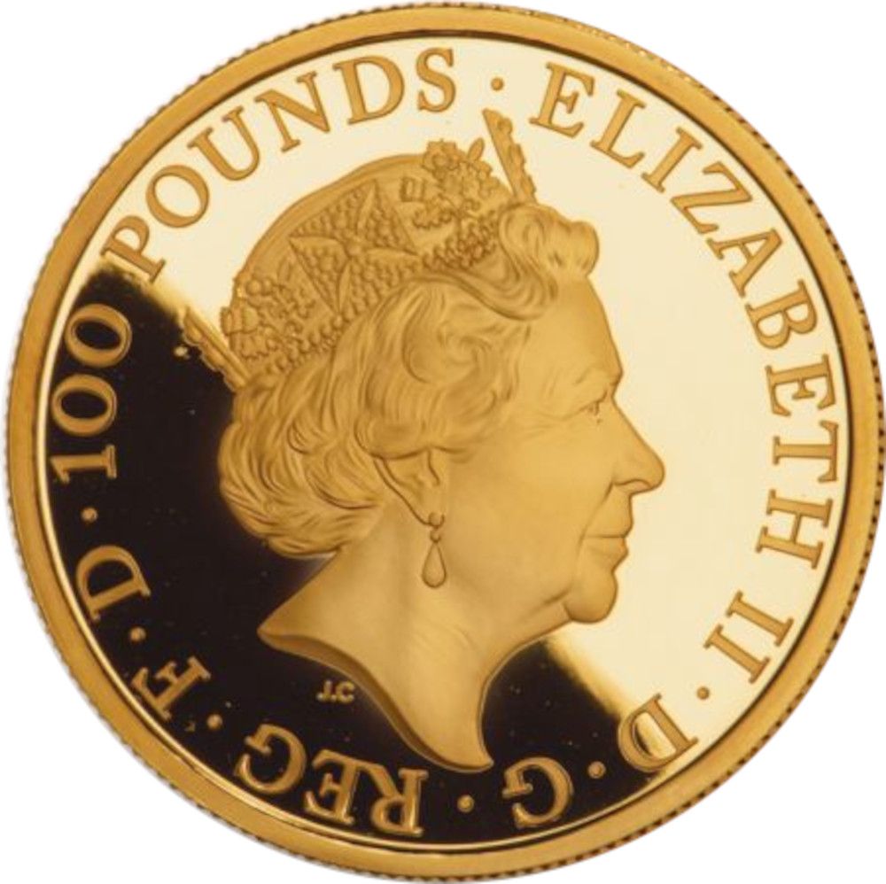 100 Pounds - Elizabeth II 5th portrait; Oriental Border, Gold Proof obverse
