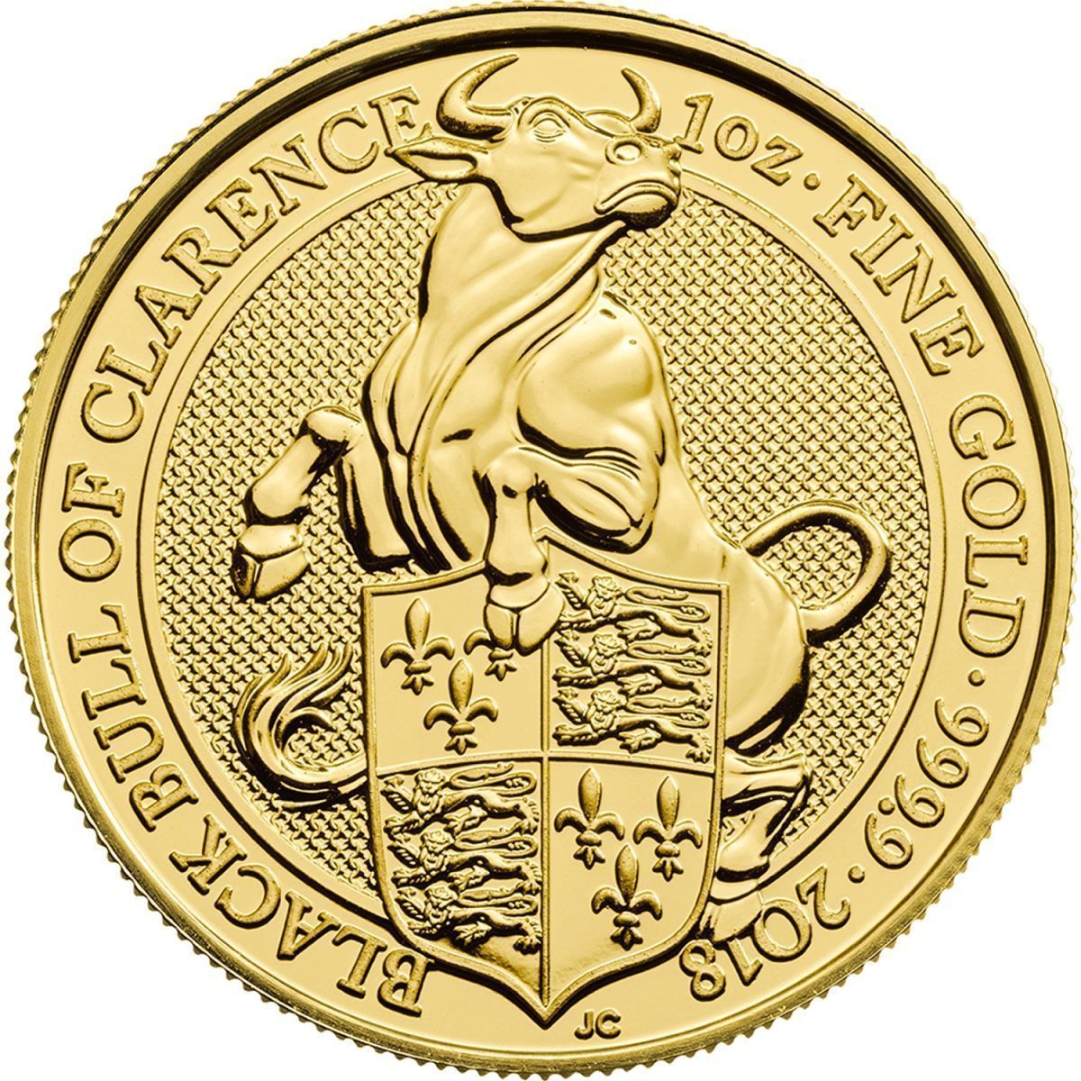 100 Pounds - Elizabeth II Black Bull of Clarence; 1 oz Fine Gold