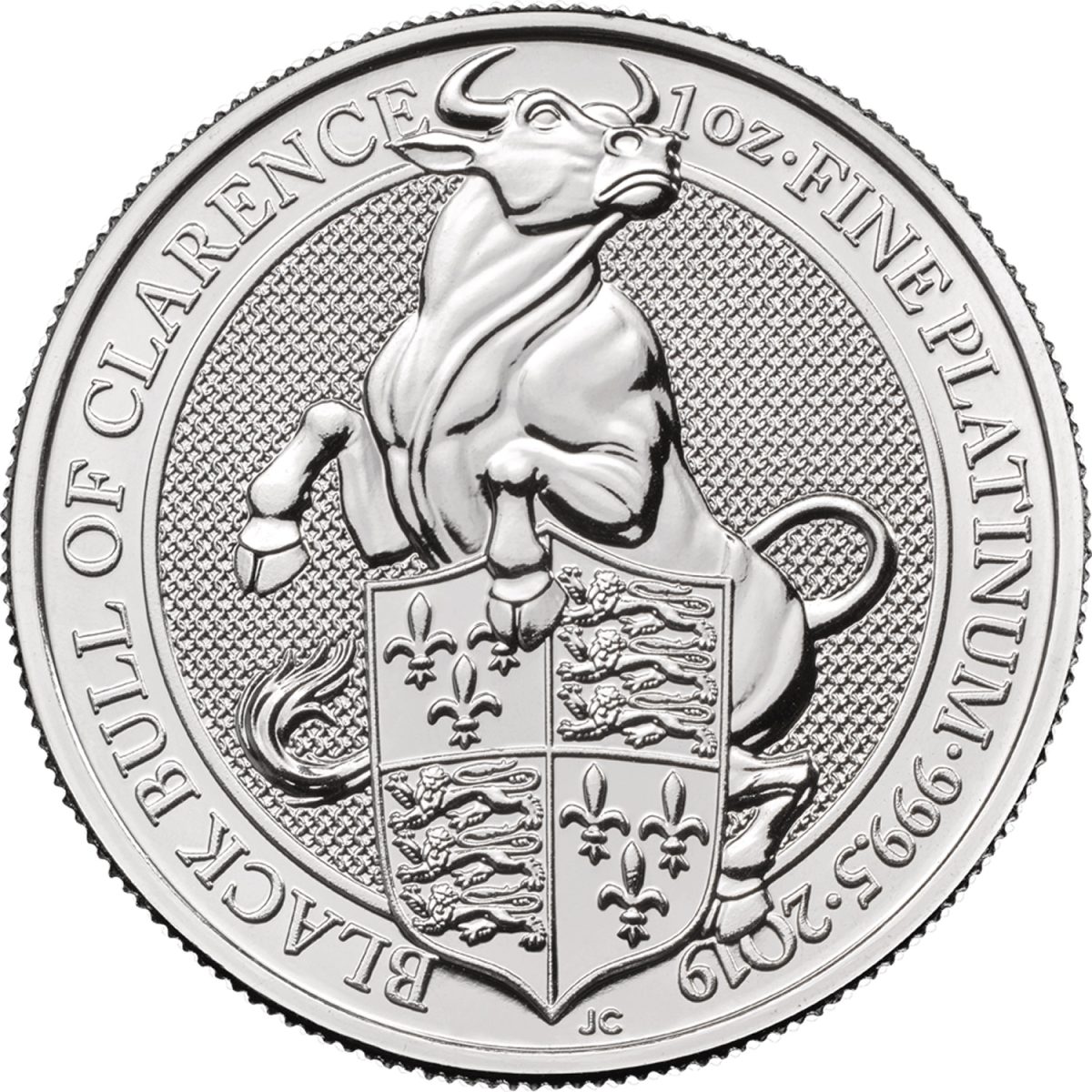 100 Pounds - Elizabeth II Black Bull of Clarence; 1 oz Fine Platinum