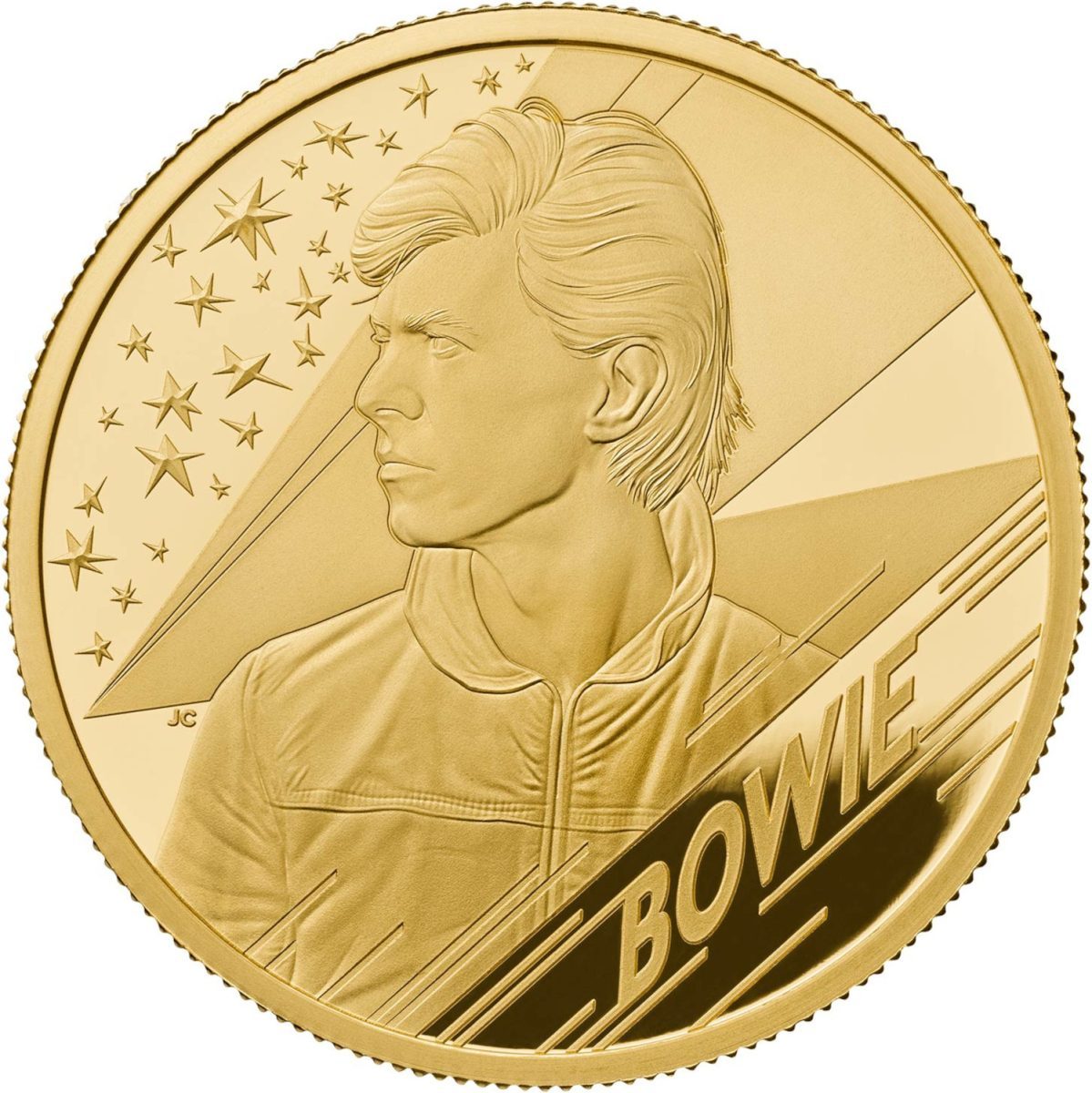 100 Pounds - Elizabeth II David Bowie; Gold Proof reverse