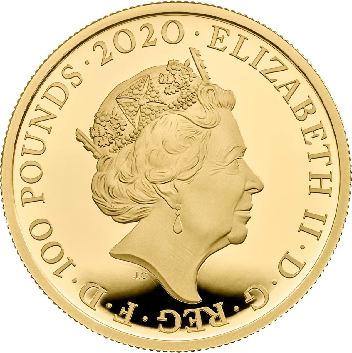 100 Pounds - Elizabeth II Elton John; Gold Proof obverse