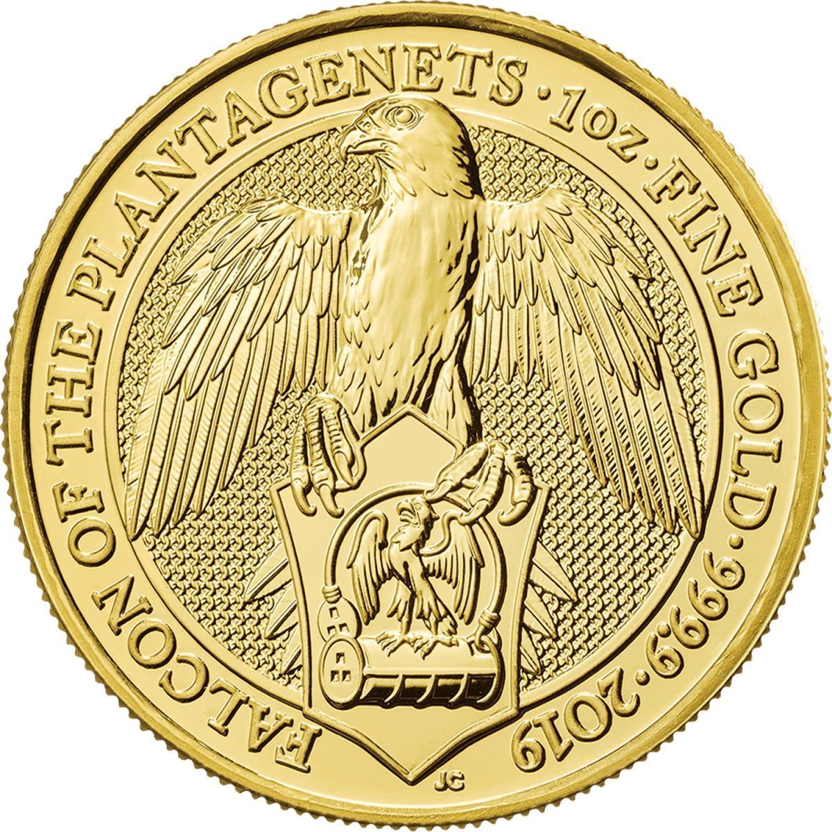 100 Pounds - Elizabeth II Falcon of Plantagenets; 1 oz Fine Gold