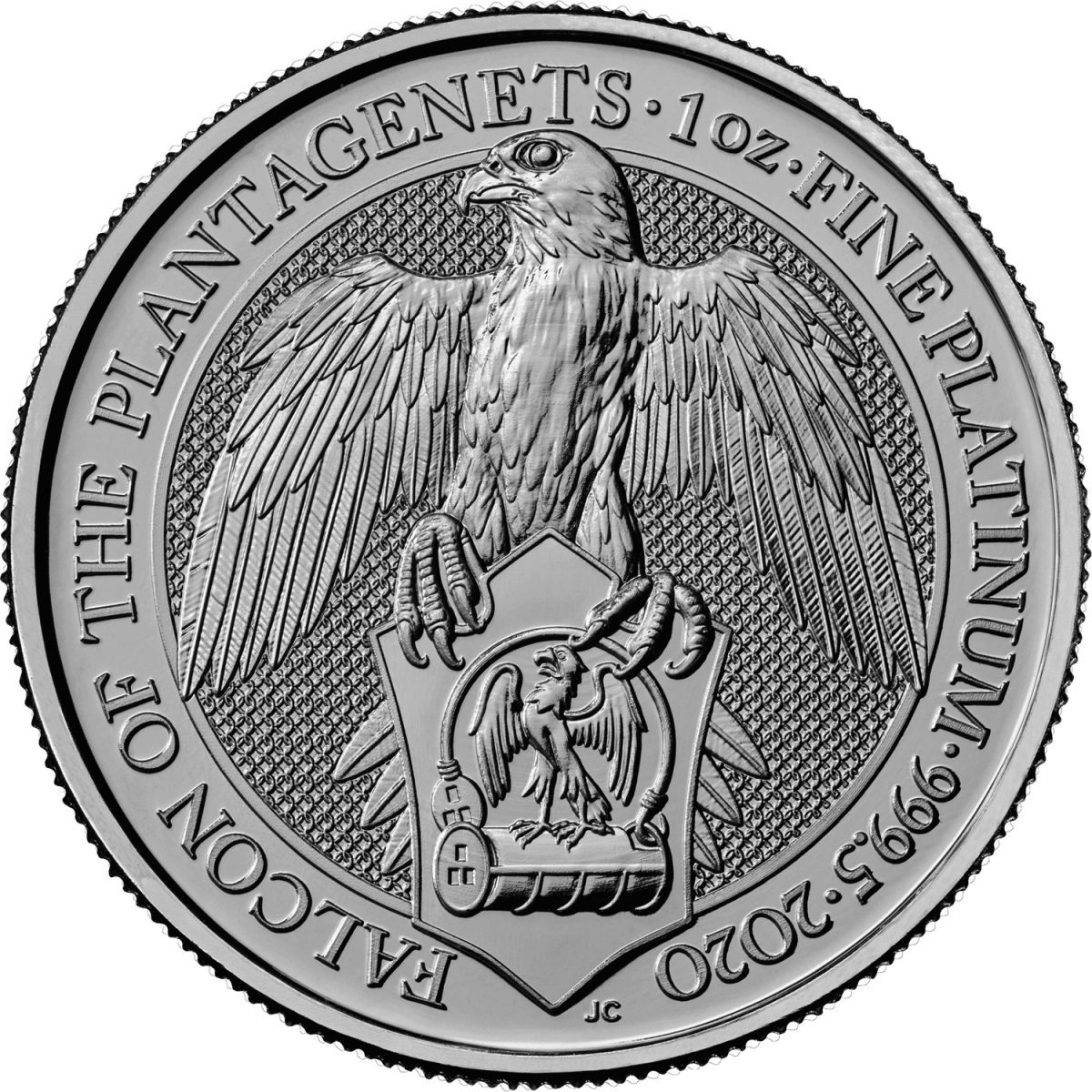 100 Pounds - Elizabeth II Falcon of the Plantagenets; 1 oz Fine Platinum