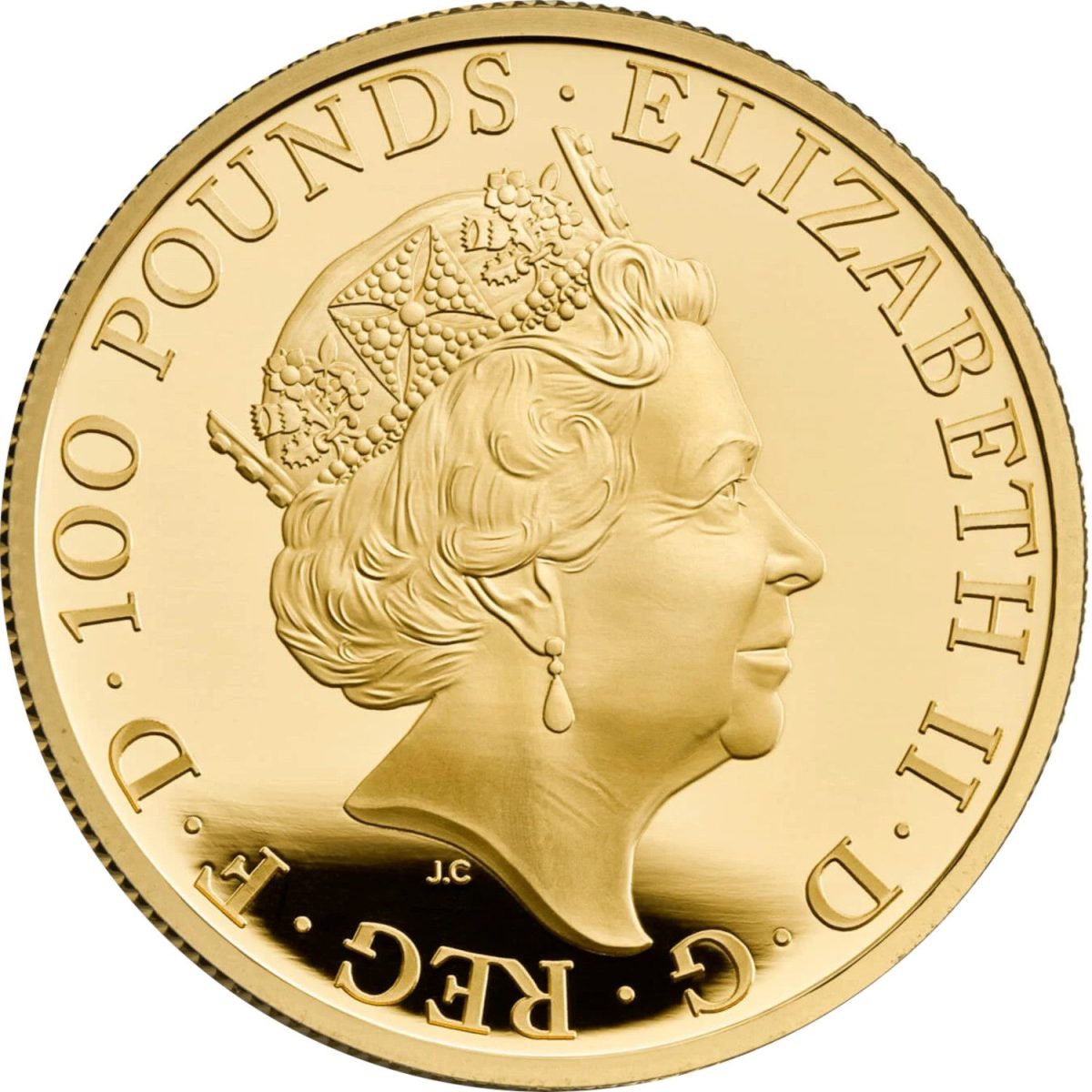 100 Pounds - Elizabeth II Gold Standard; Gold Proof obverse