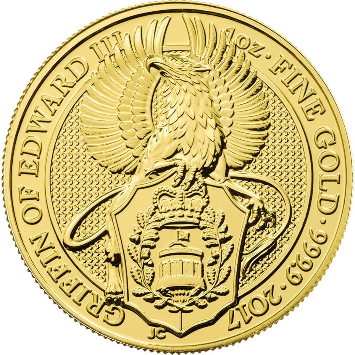 100 Pounds - Elizabeth II Griffin of Edward III; 1 oz Fine Gold