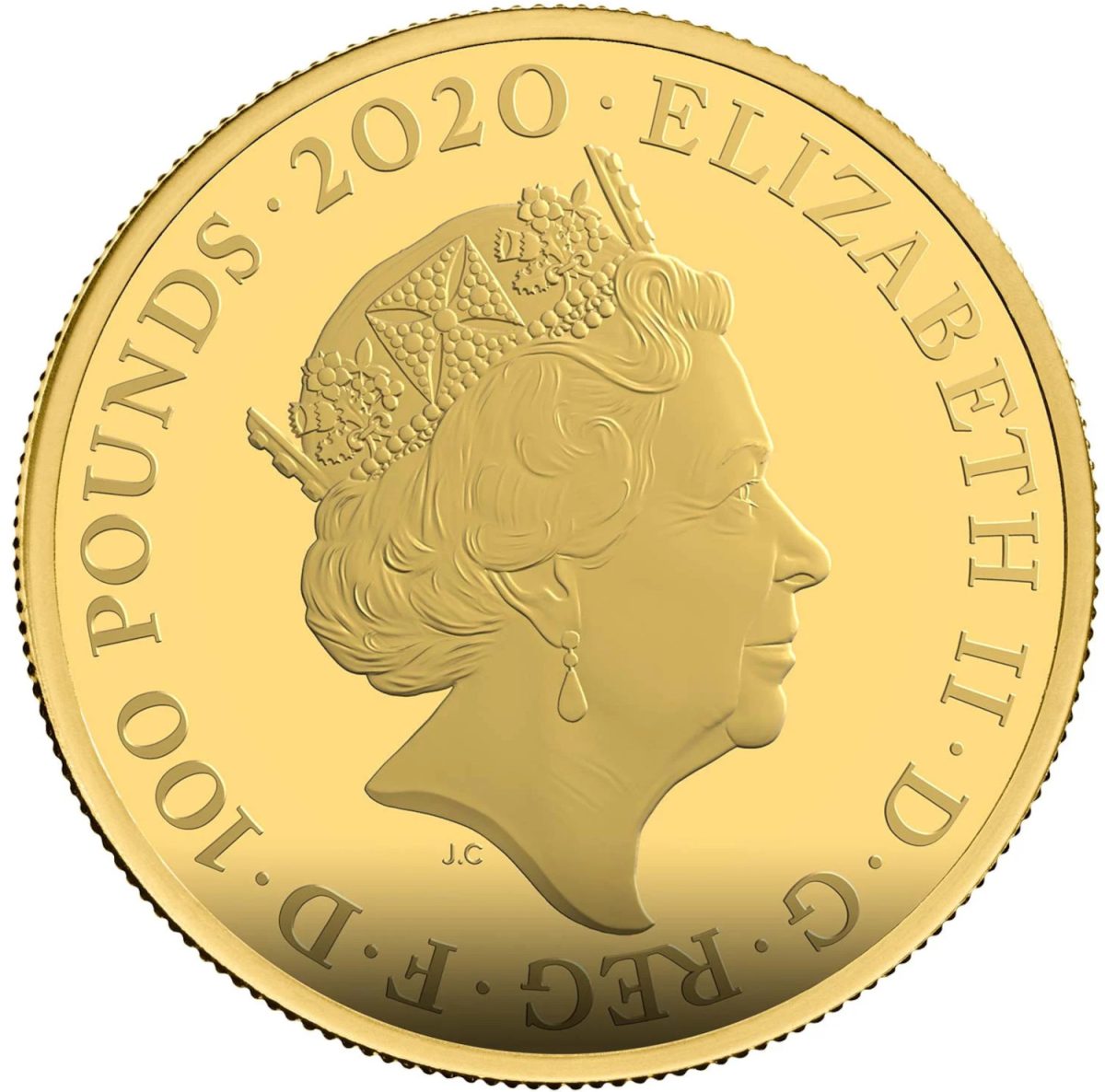 100 Pounds - Elizabeth II James Bond - II; Gold Proof obverse