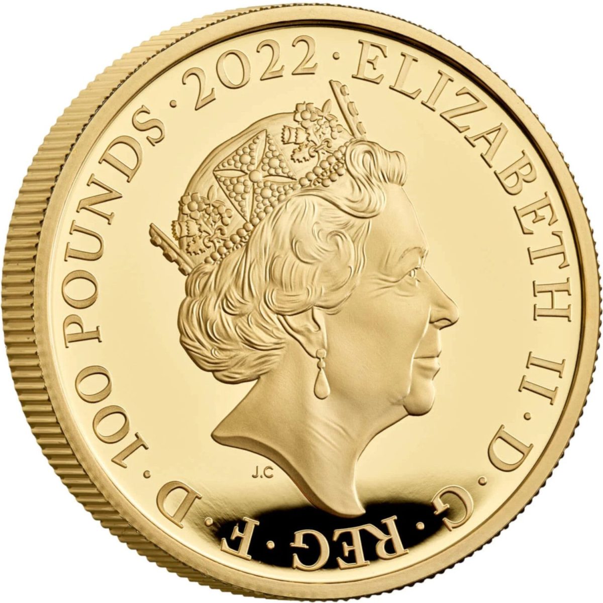 100 Pounds - Elizabeth II James I; Gold Proof obverse