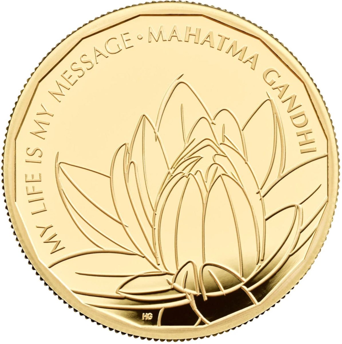 100 Pounds - Elizabeth II Mahatma Gandhi; Gold Proof reverse