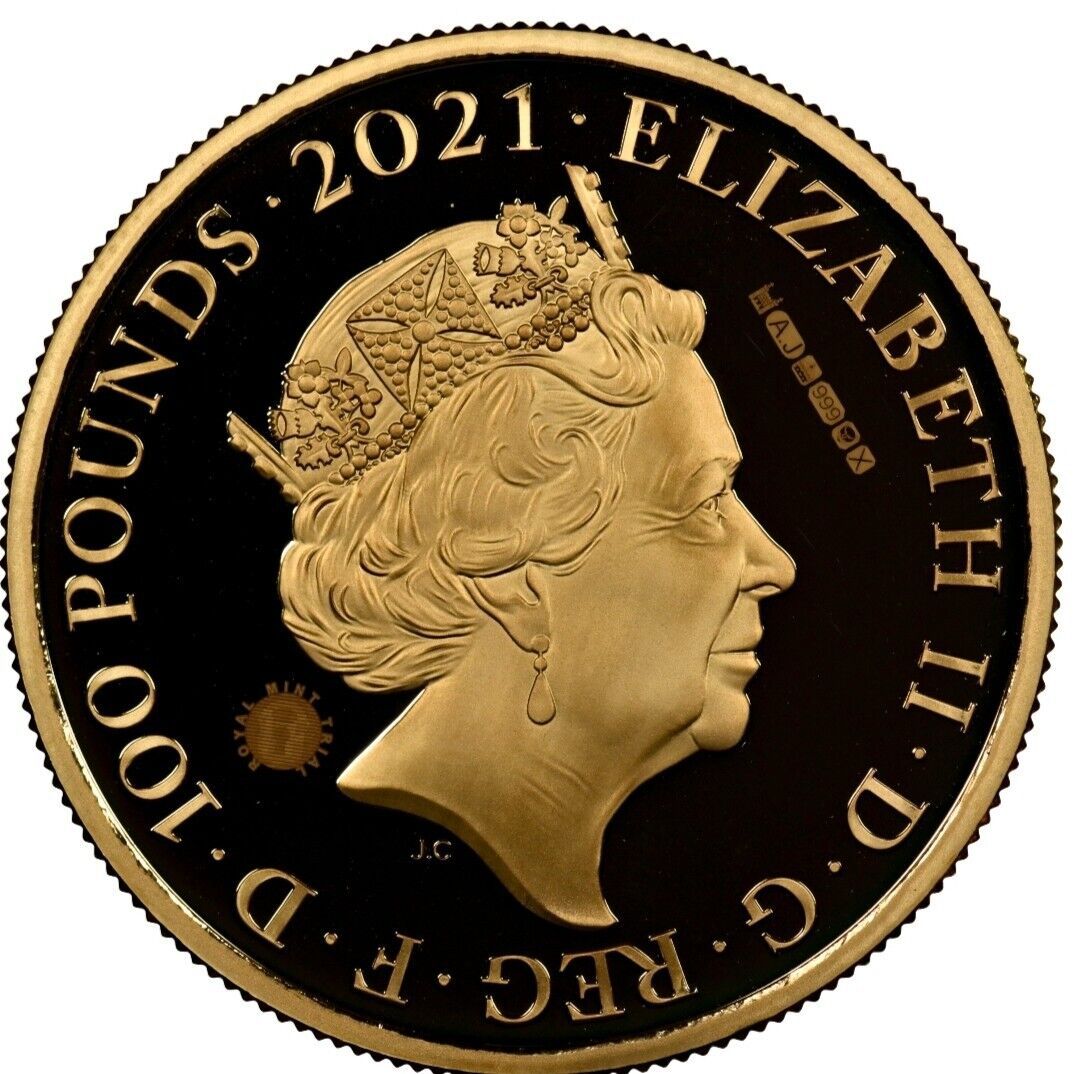 100 Pounds - Elizabeth II Mahatma Gandhi; Royal Mint Trial obverse