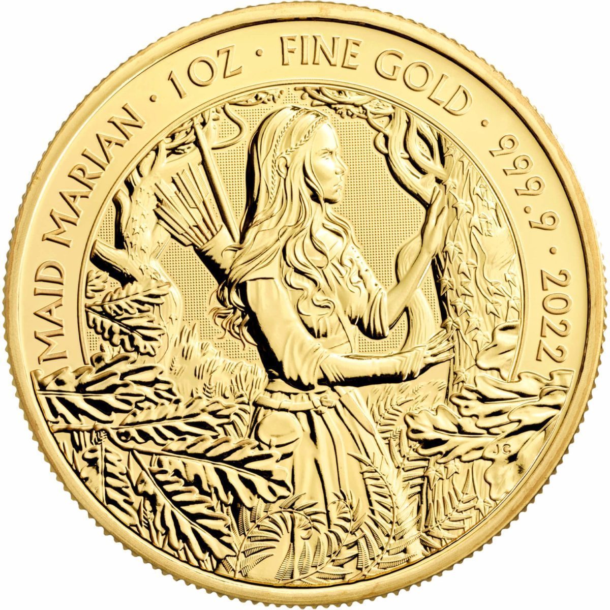 100 Pounds - Elizabeth II Maid Marian; 1 oz Fine Gold reverse