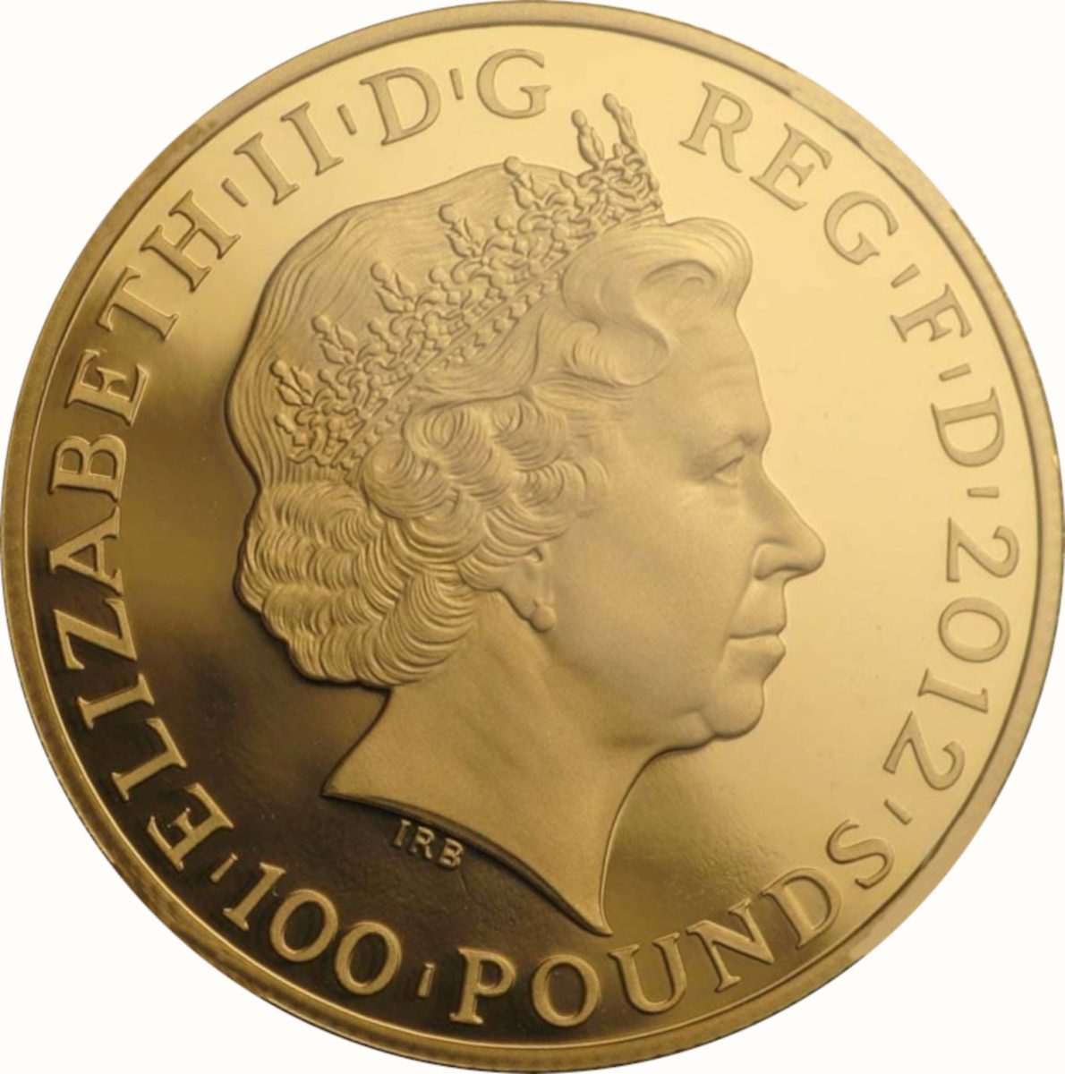 100 Pounds - Elizabeth II Mars - Fortius; Gold Proof obverse