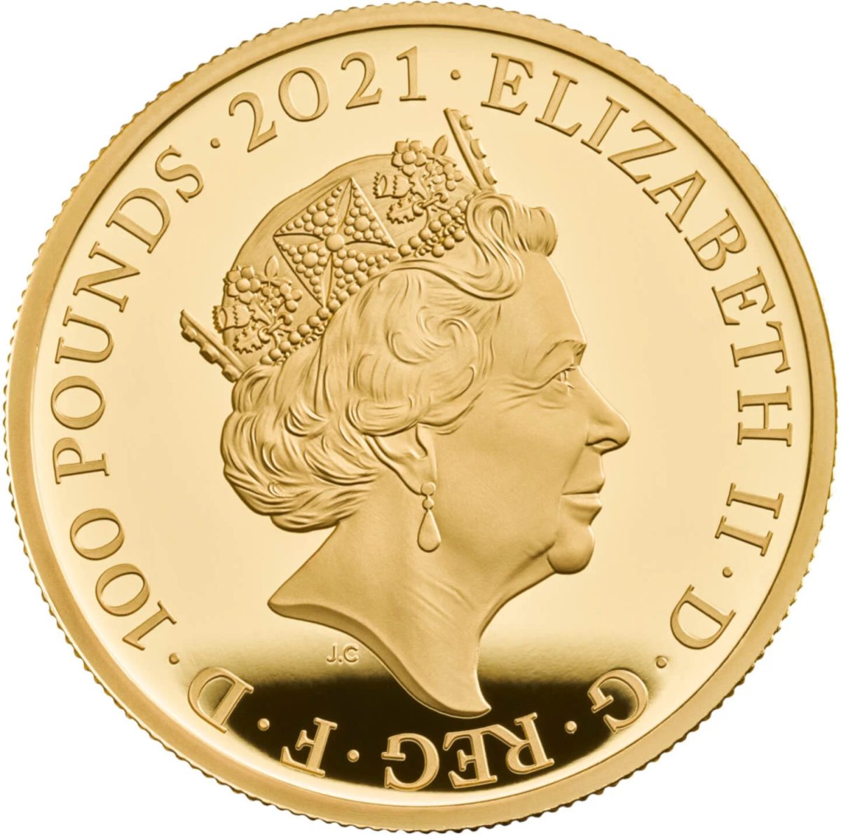 100 Pounds - Elizabeth II Mr Happy; Gold Proof obverse