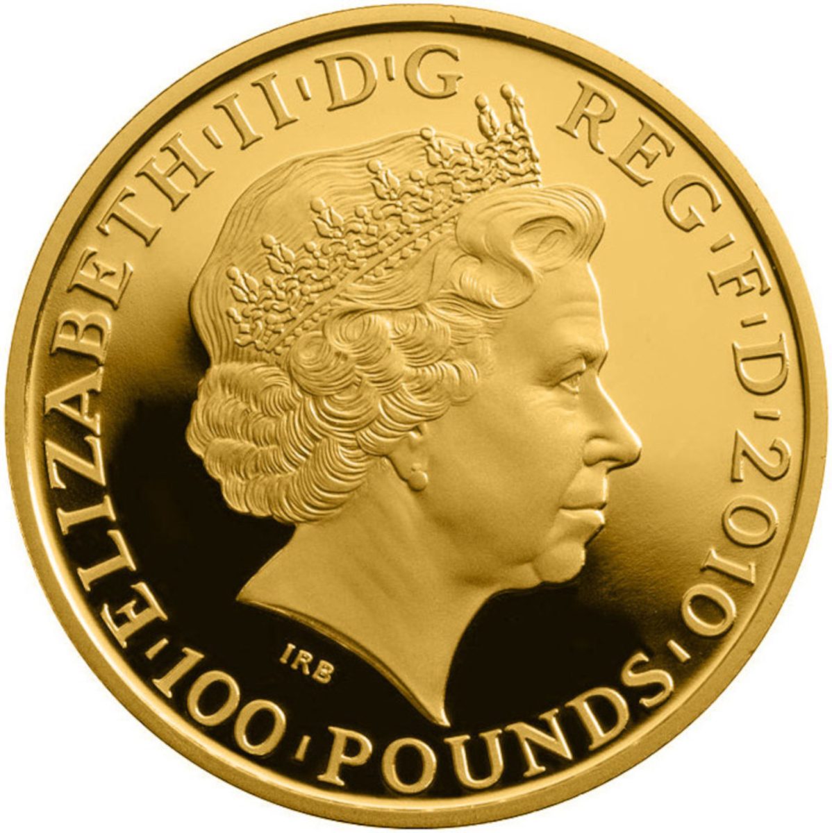 100 Pounds - Elizabeth II Neptune - Citius; Gold Proof obverse