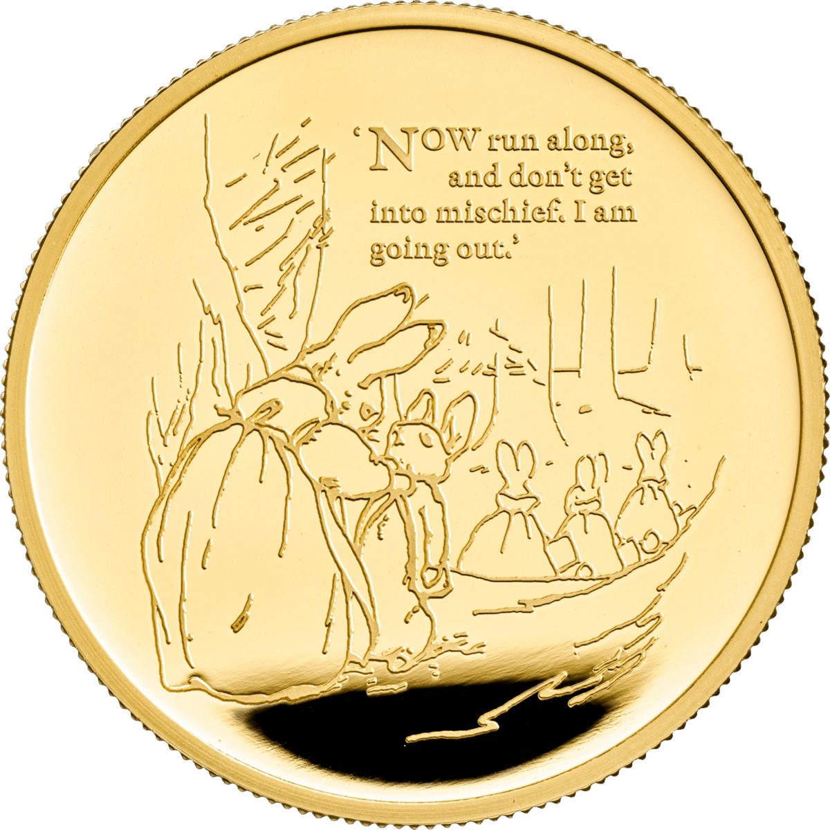 100 Pounds - Elizabeth II Peter Rabbit; Gold Proof reverse